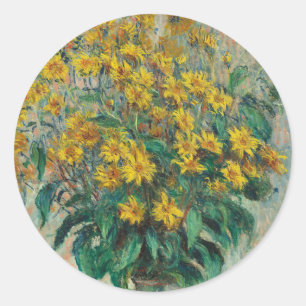 Topinamburblüten von Claude Monet Runder Aufkleber