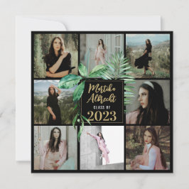 Topische Blätter | Grün und Schwarz | FOTO ABSCHLU Einladung