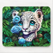 Topischer Weißer Leopardengürtel Mousepad (Vorne)