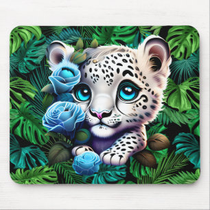 Topischer Weißer Leopardengürtel Mousepad
