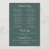 Topisches Monstera Leaf Beach Island Hochzeitsprog Programm (Rückseite)