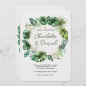 Topisches Wasserfarbmuster | Einladung zur Hochzei (Vorne/Hinten)