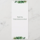 Topisches Wasserfarbmuster | Hochzeit Menükarte (Rückseite)