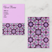 TOPKAPI,DAMASK-FLORALPINK LILA SCHWARZE BLUME VISITENKARTE (Vorne/Hinten)