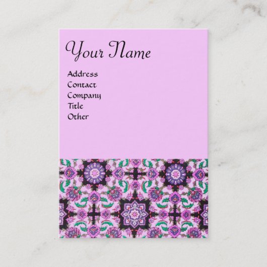 TOPKAPI,DAMASK-FLORALPINK LILA SCHWARZE BLUME VISITENKARTE (Vorderseite)
