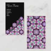 TOPKAPI, FLORAL DAMASK PINK SCHWARZE DAMASK-BLUME VISITENKARTE (Vorne/Hinten)