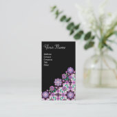 TOPKAPI, FLORAL DAMASK PINK SCHWARZE DAMASK-BLUME VISITENKARTE (Stehend Vorderseite)