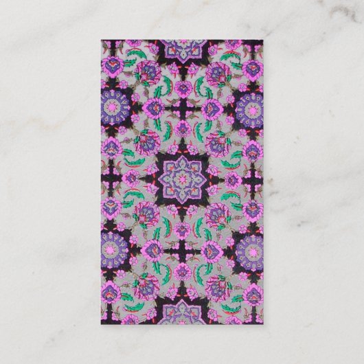 TOPKAPI,FLORAL PINK SCHWARZ ORIENTAL BLUME Grau Visitenkarte (Rückseite)