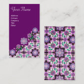 TOPKAPI, FLORALPINK GRÜNE ORIENTALE BLUME Lila Visitenkarte (Vorne/Hinten)