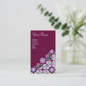 TOPKAPI, FLORALPINK GRÜNE ORIENTALE BLUME Lila Visitenkarte (Stehend Vorderseite)