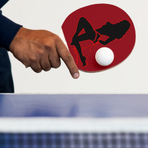 Topless Silhouette Ping Pong Paddle Tischtennis Schläger