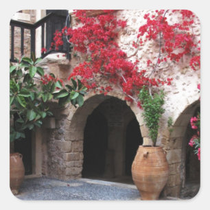 Toplou Kloster-Kirchenhof KRETA GRIECHENLAND Quadratischer Aufkleber