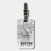 Topografie der Stadt Boston Gepäckanhänger (Vorderseite vertikal)