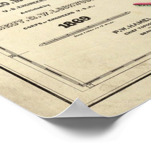 Topografie des Südens Nevada Poster (Ecke)