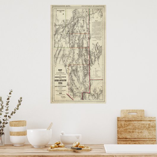 Topografie des Südens Nevada Poster (Küche)