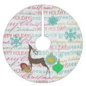 Topografie Hirschschmuck Holiday Tree Skirt Polyester Weihnachtsbaumdecke (Vorderseite)