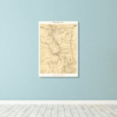 Topografie TruckeeDonner-Pass-Region, Kalifornien Leinwanddruck (Insitu (Holzboden))