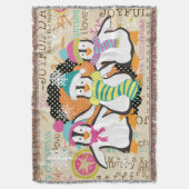 Topografie und Pinguine Holiday Throw Decke (Vorderseite Vertikal)