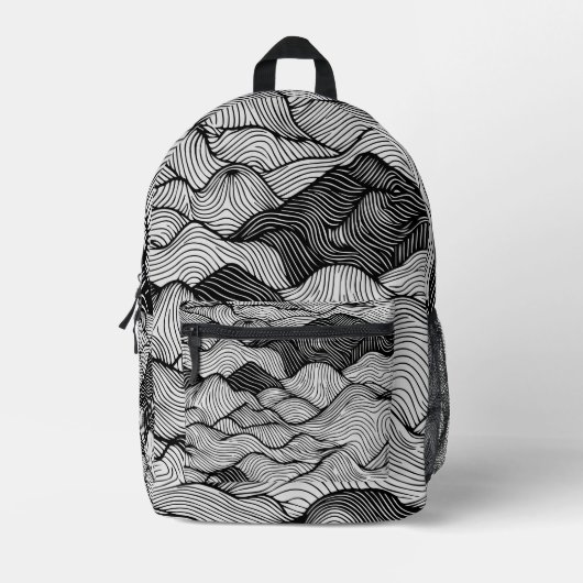 Topografische Berge Bedruckter Rucksack (Vorderseite)