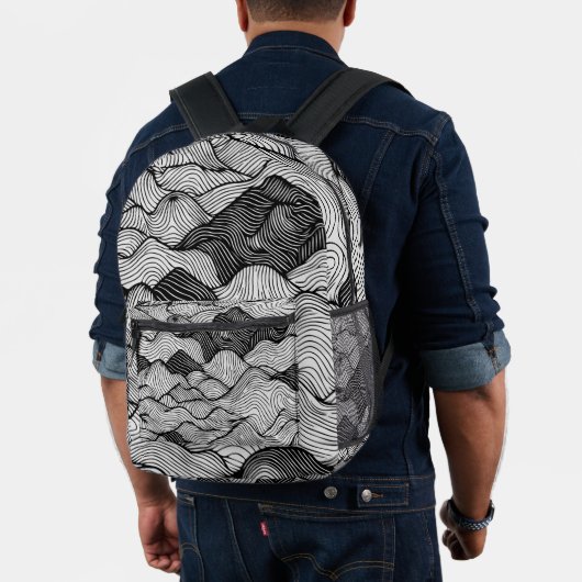 Topografische Berge Bedruckter Rucksack (Insitu (Modell))