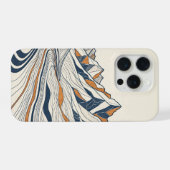 Topografische Höhenschichtlinien des Berges iPhone Hülle (Rückseite (Horizontal))