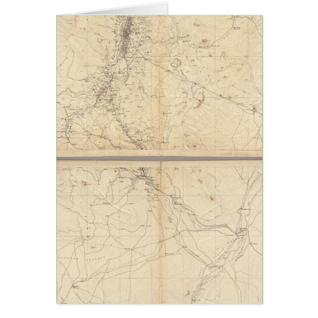 Topografische Karte der Bergbauregion Washoe (Vorne)