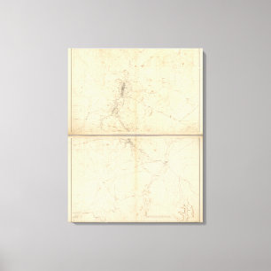 Topografische Karte der Bergbauregion Washoe Leinwanddruck