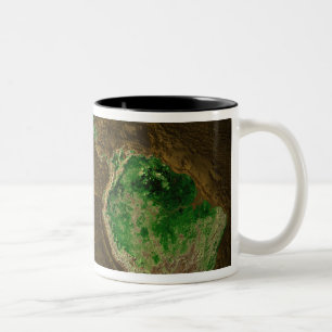Topografische Karte der Erde Zweifarbige Tasse