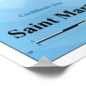 Topografische Karte der Insel Saint-Martin Poster (Ecke)