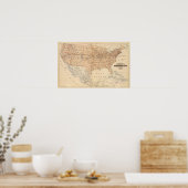 Topografische Karte der Vereinigten Staaten Poster (Küche)