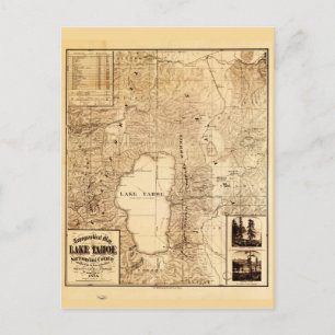 Topografische Karte des Lake Tahoe (1874)