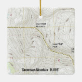 Topografische Karte des Snowmassengebirges Keramikornament (Rückseite)