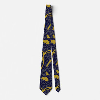 Topografische Karte für Navy Blue Gold Men Krawatte