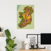 Topografische Karte Irland Poster (Heimbüro)