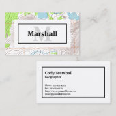 Topografische Karte mit Ihrem Namen und Monogramm (Vorne/Hinten)