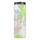 Topografische Karte mit Ihrem Namen und Monogramm Thermosbecher (Rückseite)