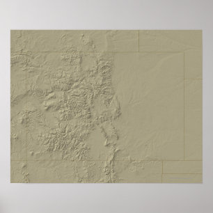 Topografische Karte von Colorado Poster