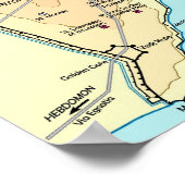 Topografische Karte von Konstantinopel Byzantine Poster (Ecke)