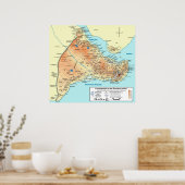 Topografische Karte von Konstantinopel Byzantine Poster (Küche)