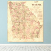 Topografische Karte von Lloyd's of Georgia (1864) Leinwanddruck (Insitu (Holzboden))