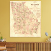 Topografische Karte von Lloyd's of Georgia (1864) Leinwanddruck (Insitu (Wohnzimmer))