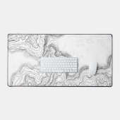 Topografische Kontur der weißen Gaming-Maus Pad XL Schreibtischunterlage (Tastatur & Maus)