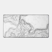 Topografische Kontur der weißen Gaming-Maus Pad XL Schreibtischunterlage (Vorderseite)