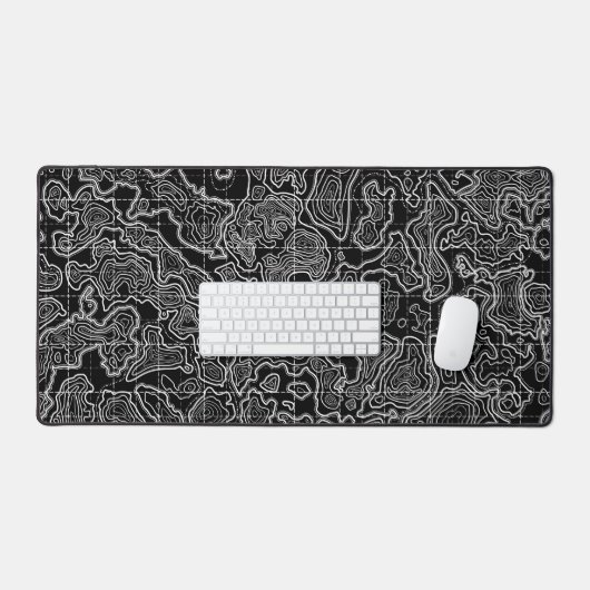 Topografische Schreibtischmatte in Schwarz/Weiß, x (Tastatur & Maus)