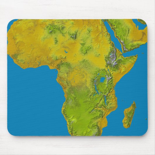 Topografische Sicht Afrikas Mousepad (Vorne)