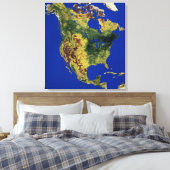Topografische Sicht auf Nord- und Zentralamerika Leinwanddruck (Insitu (Schlafzimmer))