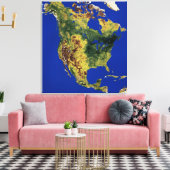 Topografische Sicht auf Nord- und Zentralamerika Leinwanddruck (Insitu (Wohnzimmer))