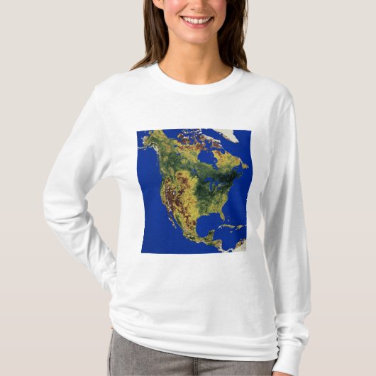 Topografische Sicht auf Nord- und Zentralamerika T-Shirt (Vorderseite)