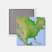 Topografische Sicht Nordamerikas Magnet (Vorderseite/Rückseite)