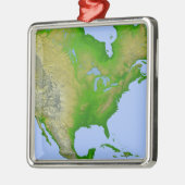 Topografische Sicht Nordamerikas Ornament Aus Metall (Links)